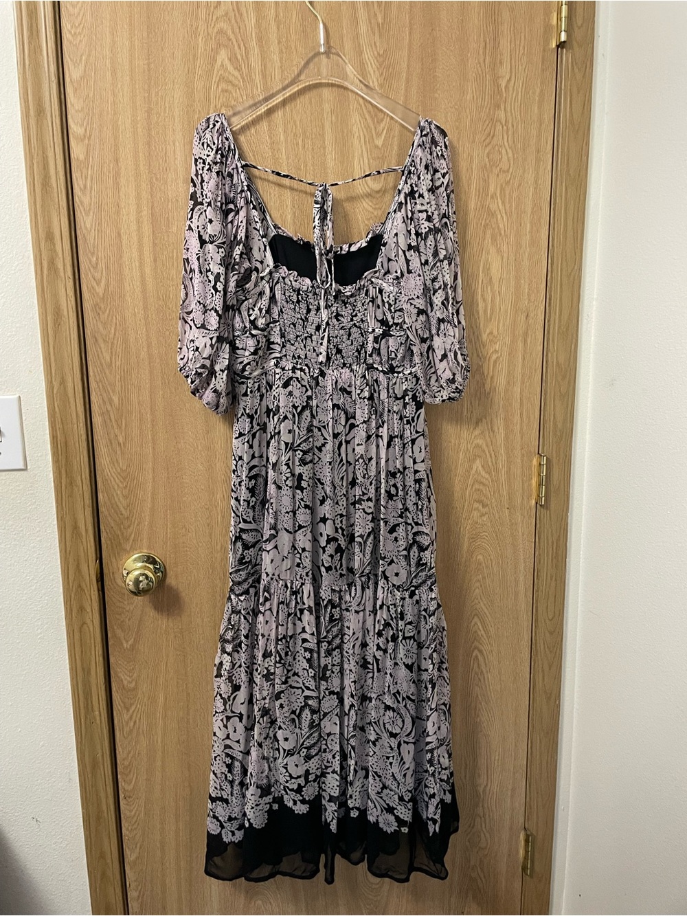 Anthropologie Squareneck Smocked Midi Dress Size XS - Picture 3 of 4